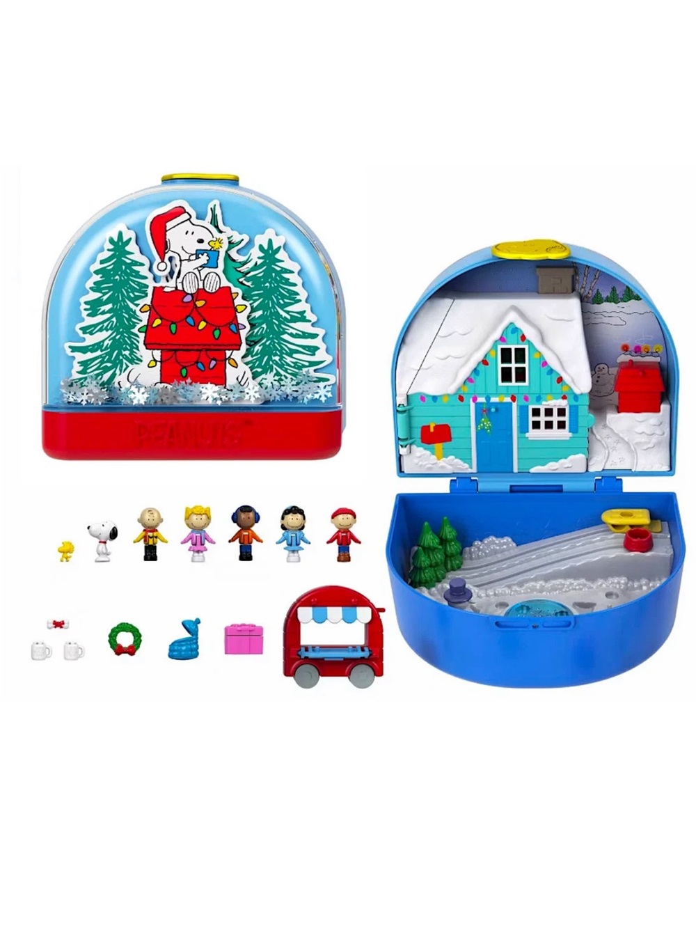 Polly Pocket x Peanuts Collector Compact Toy for Christmas with 6 Dolls *NEW*